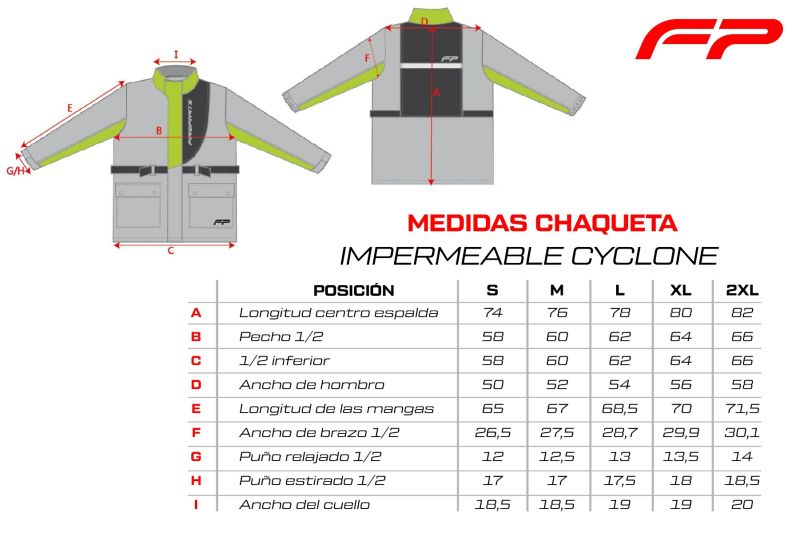 IMPERMEABLE CYCLONE NEGRO/GRIS FP